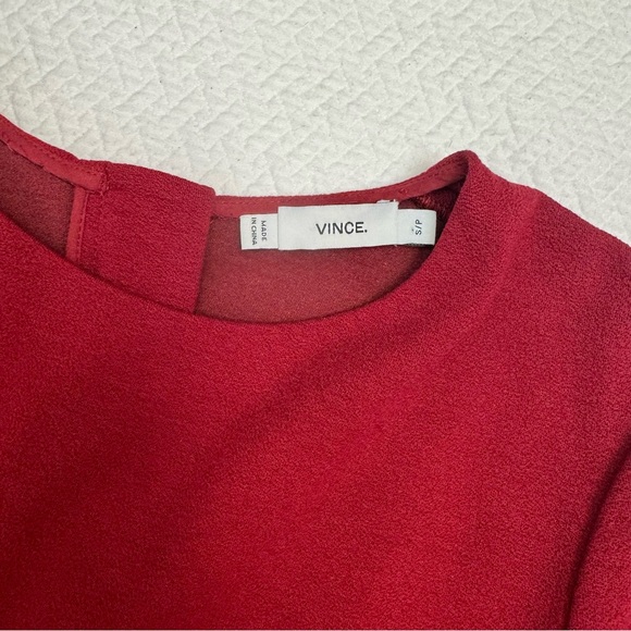 Vince Burgundy Red Shift Dress 3/4 Sleeves Round Neck Size S - Picture 14 of 14